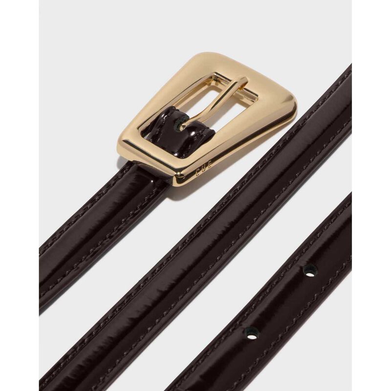 Cue Coffee Bean Oversized Buckle Patent Leather Belt image number 3